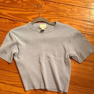 H&M Women's Soft Blue Crew Neck Sweater